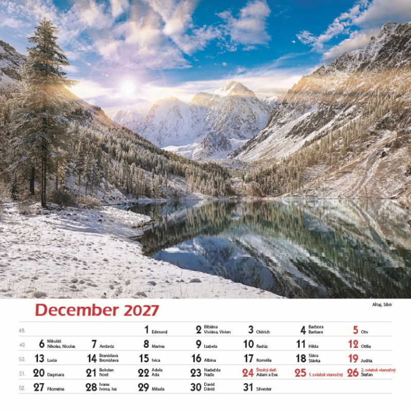 Nástenný kalendár Svet ticha 2027 13