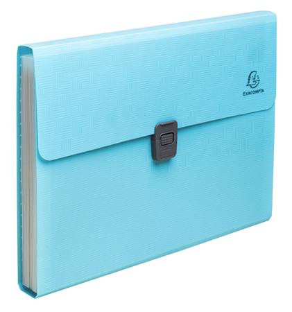 Harmoniková doska, A4, PP, 13 priehradiek, EXACOMPTA "Pop`NCo", cyánovo modrá 2