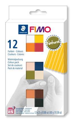 Modelovacia hmota, sada, 12x25 g, na vypálenie, FIMO "Soft Natural", 12 rôznych farieb 1