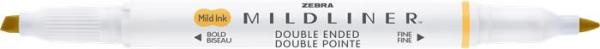 Zvýrazňovač, 1,0/3,5 mm, obojstranný, ZEBRA "Mildliner Warm", zlatá 2
