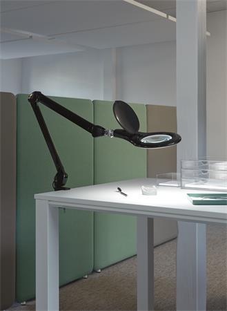 Stolová lampa, LED, zväčšovacie sklo, s držiakom, MAUL "Makro", čierna 2