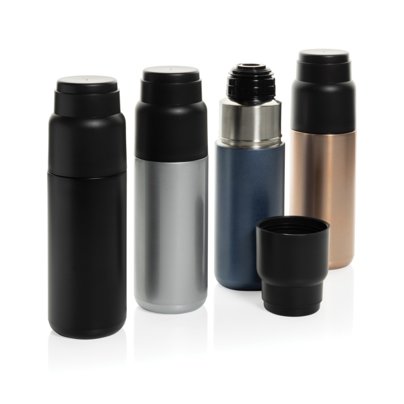 Thermocup RCS termosku z recykl. materiálov s pohárom 500ml námornícka modrá 8