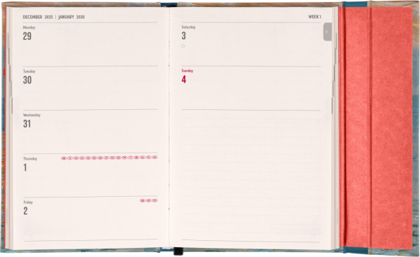 NOTIQUE Týždenný magnetický diár Claude Monet 2026, 11 x 16 cm 1