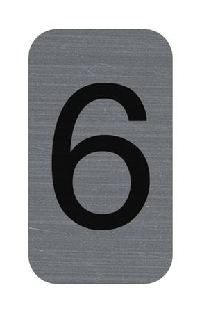 Informačná tabuľka, samolepiaca, 2,5x4,4 cm, hliníkový vzhľad, EXACOMPTA, č. 6 1