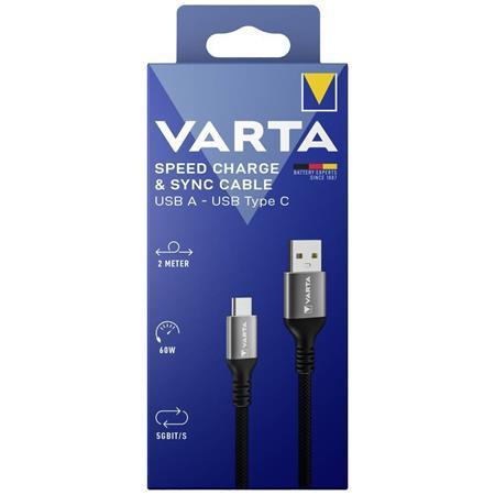 USB kábel, USB A – USB-C, 2m, VARTA 2