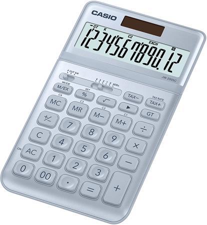 Kalkulačka, stolová, 12-miestna, CASIO "JW 200SC", oceľová modrá 1