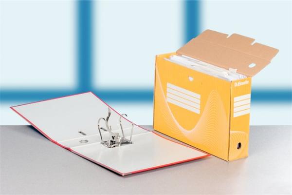 Archívny box, A4, 100 mm, kartón, ESSELTE "Boxycolor", žltý 2