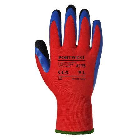 . Ochranné rukavice, latexové, L, "Duo-Flex", modro-červená 1