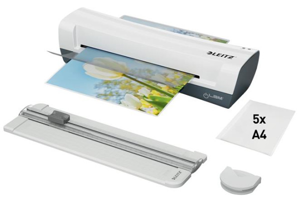 Laminovacia sada, A4, 80–125 mikrónov, LEITZ "iLam Home 4-in-1", biela