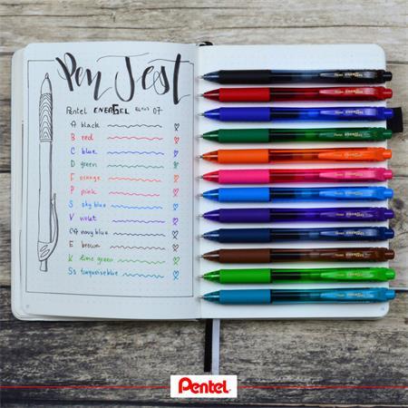 Gélové pero, 0,35 mm, stláčací mechanizmus, PENTEL "EnerGelX BL107", čierna 2
