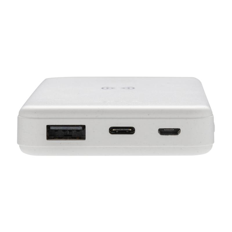 Bezdrôtová powerbanka 5000 mAh 5W z RCS recykl. plastu biela 6