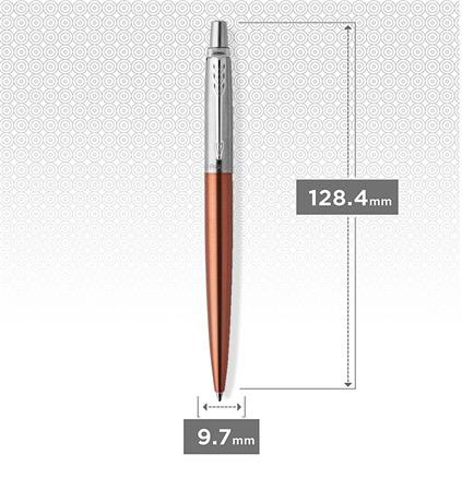 Guľôčkové pero, 0,7 mm, strieborný klip, Chelsea oranžové telo pera, PARKER, "Royal Jotter 4