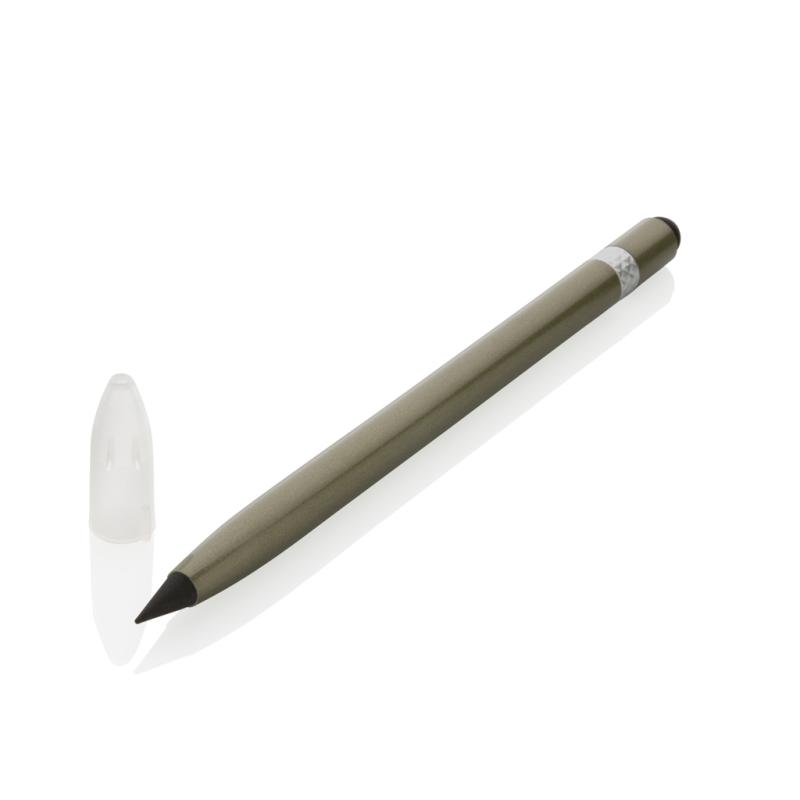 Nekonečná ceruzka z hliníka s gumou zelená 1