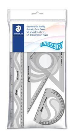 Pravítko, sada, plastové, ohybné, 4 ks, STAEDTLER "Ultraflex", mix farieb 5