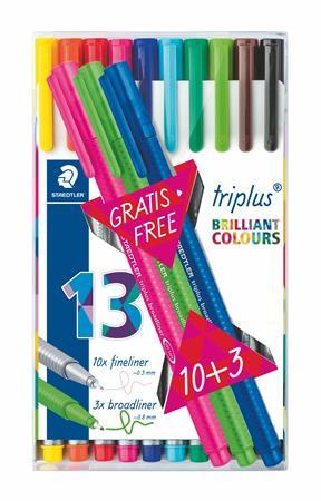 Liner, 0,3 mm, STAEDTLER "Triplus Box", 10+3 rôznych farieb 1