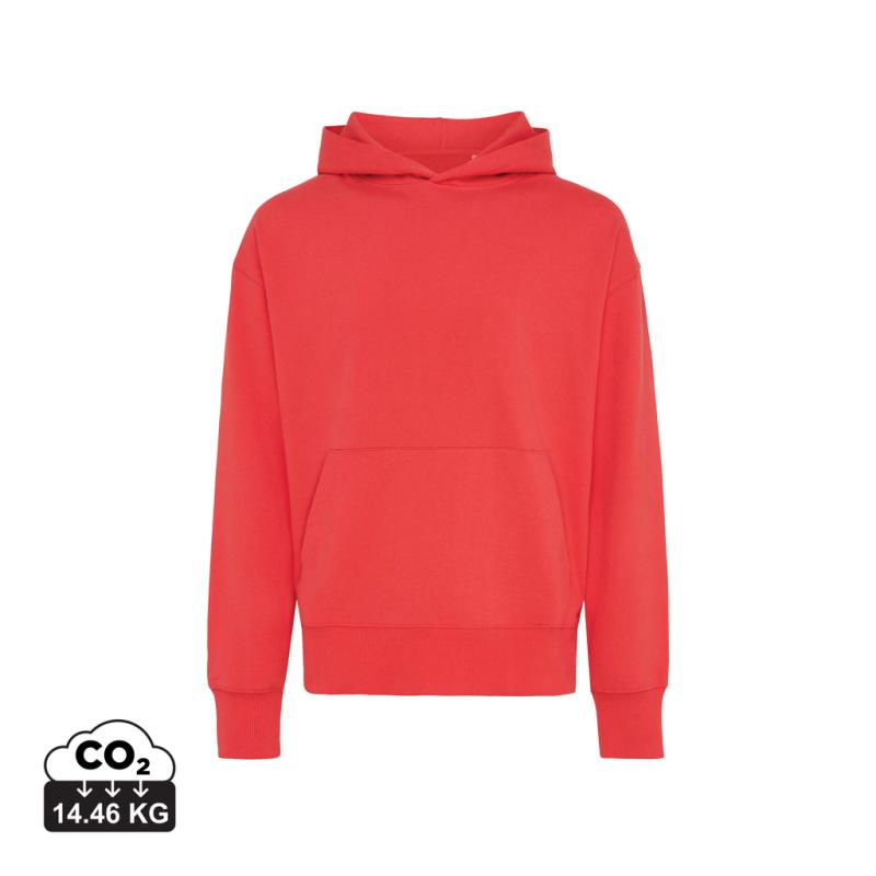 Mikina s kapucňou IQONIQ Yoho relaxed fit z recykl. bavlny luscious red XXS