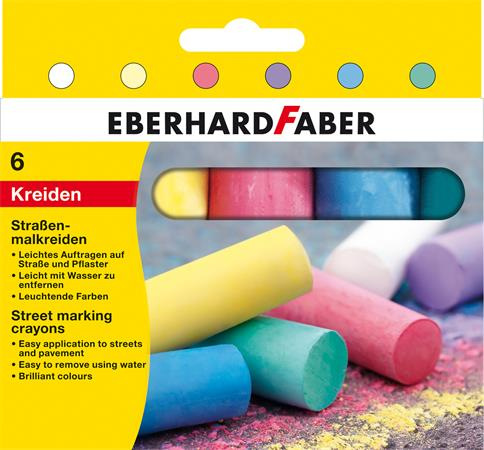 Krieda na asfalt, valcovitý tvar, EBERHARD FABER, 6 rôznych farieb 1