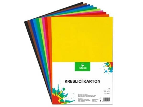 Výkres, A4, 180g, 10 listov, STEPA, mix farieb 1
