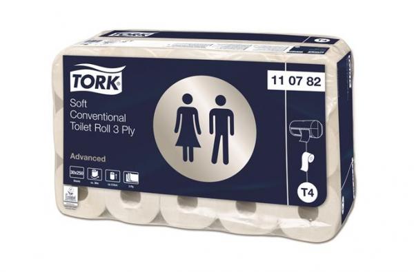 Toaletný papier, T4 systém, 3-vrstvový, priemer: 12,5 cm, Advanced, TORK, biela 1