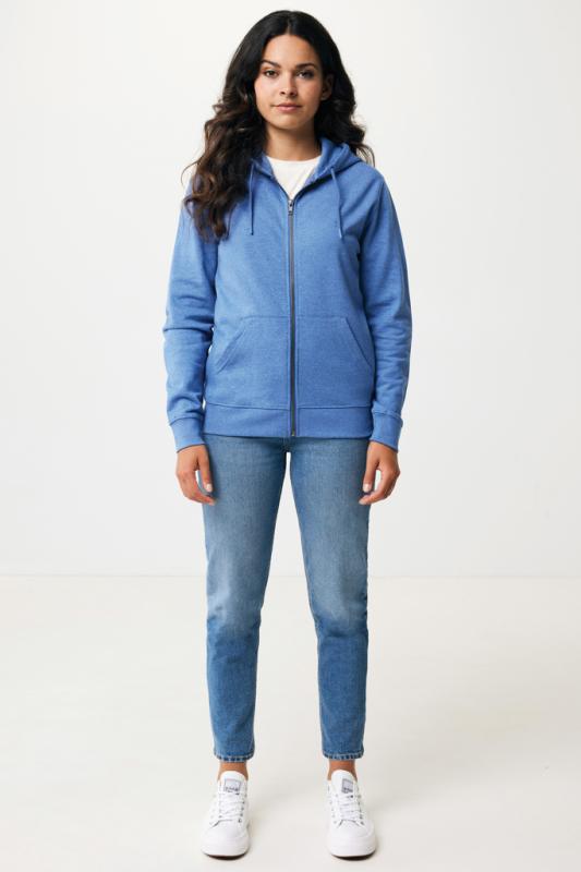 Mikina na zips s kapucňou IQONIQ Abisko z recykl. bavlny heather blue M 6