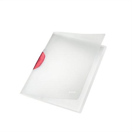 Rýchloviazač, s klipom, PP, A4, LEITZ "ColorClip Magic", červený 1