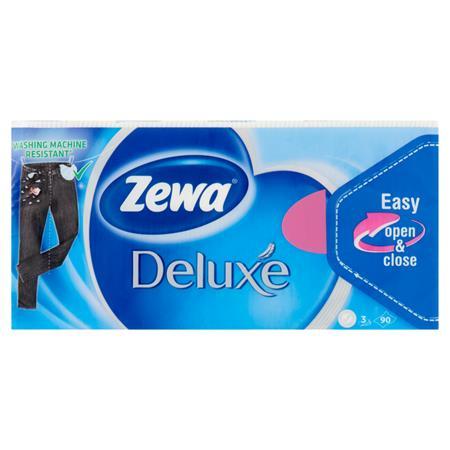 Papierové vreckovky, 3-vrstvové, 90 ks, ZEWA  "Delux", bez vône