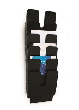 Stojan na prospekty, nástenný, stojatý, A4, DURABLE "FLEXIPLUS 6", čierna 1