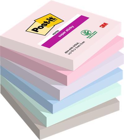 Samolepiaci bloček, 76x76 mm, 6x90 listov, 3M POSTIT "Super Sticky Soulful", mix farieb 1