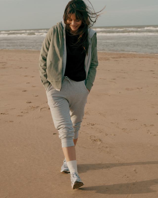 Mikina na zips s kapucňou IQONIQ Abisko z recykl. bavlny heather green S 17