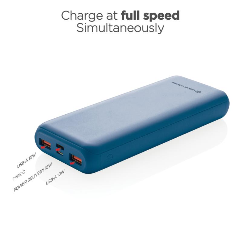 Powerbanka Urban Vitamin Pasadena 20 000 mAh 18W PD modrá 4