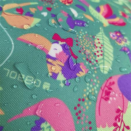 Školská taška, so zipsom, GABOL "Vida", zelená, s tropickými motívmi 6