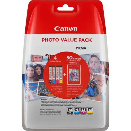 CLI-571XLKIT multipack náplň pre Pixma MG 5700, 6800, 7700 tlačiarne, CANON b+c+m+y, + PP2