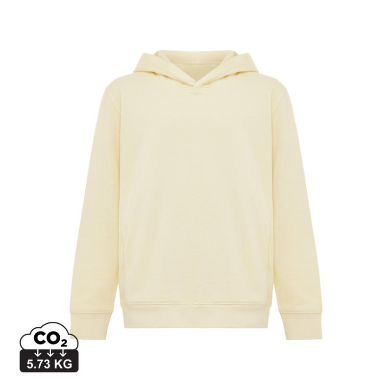 Detská mikina s bočnými vreckami IQONIQ Yengo z rec. bavlny cream yellow 11-12r (146-152cm)
