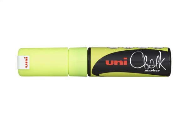 Kriedový popisovač, 8 mm, UNI "PWE-8K", fluor žltý 1