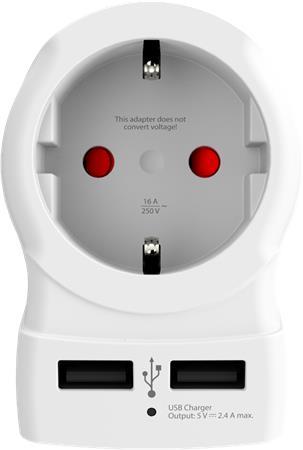 Cestovný adaptér, do USA, USB, uzemnený, SKROSS 1