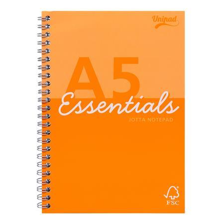 Špirálový zošit, A5, linajkový, 80 listov, PUKKA PAD "Unipad Essentials Jotta", mix 1