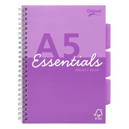 Špirálový zošit, A5, linajkový, 100 listov, PUKKA PAD "Unipad Essentials Project Book", mi 1
