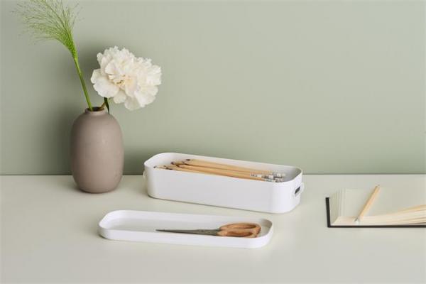 Úložný box, plastový, 1,3 l, SMARTSTORE "Compact Slim", biely 3