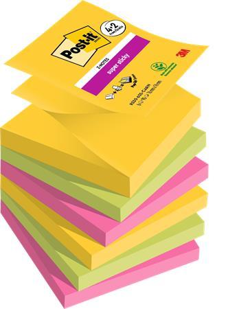 Samolepiaci bloček, "Z", 76x76 mm, 4+2x90 listov, 3M POSTIT "Carnival", rôzne farby 2