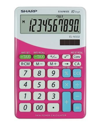 Kalkulačka, stolová, 10 číslic, SHARP "EL-M332", pink 1