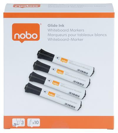 Popisovač na tabule, kužeľový hrot, 2 mm, 10 ks, NOBO "Glide", čierna 7
