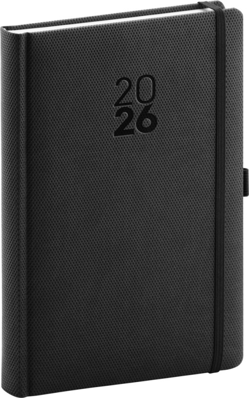 NOTIQUE Denný diár Diamante 2026, čierny, 15 x 21 cm