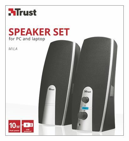 Reproduktor, 2.0, 10W, TRUST "MiLa", čierny-sivý 2