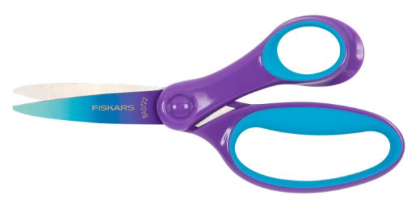 Nožnice, školské 15 cm, FISKARS, ombre fialové