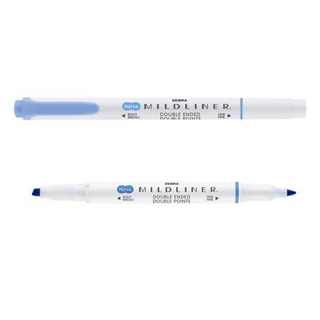 Zvýrazňovač, 1,0/3,5 mm, obojstranný, ZEBRA "Mildliner Cool & Refined", modrá 3