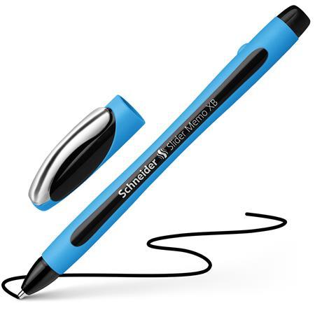 Guľôčkové pero, 0,7 mm, s vrchnákom, SCHNEIDER "Slider Memo", čierne 3