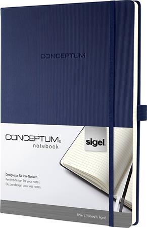 Zápisník, exkluzívny, A4, linajkový, 97 strán, tvrdá obálka, SIGEL "Conceptum", modrá 1