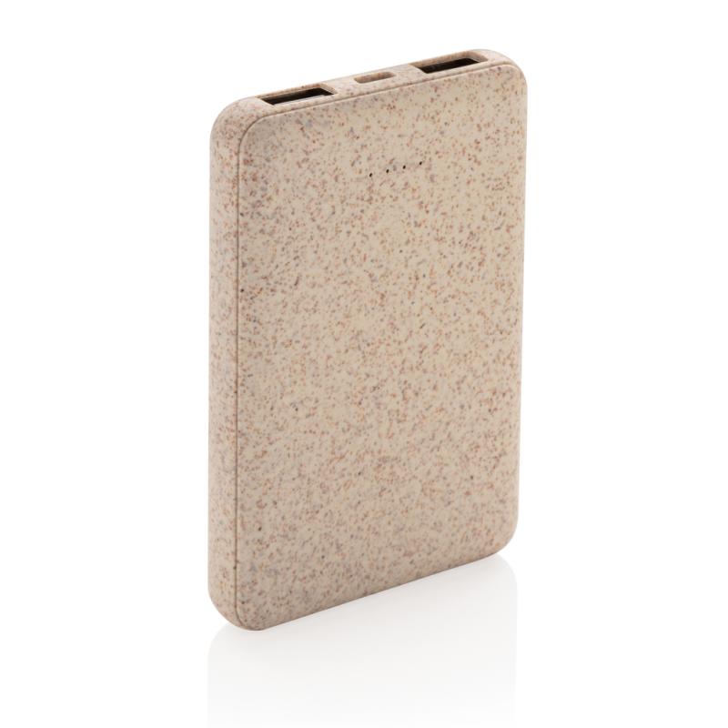 Vrecková powerbanka 5 000 mAh z pšeničnej slamy khaki 3