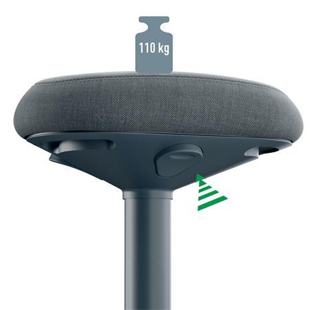 Balančná stolička na státie s oporou, ergonomická, LEITZ "Ergo Active", tmavosivá 4