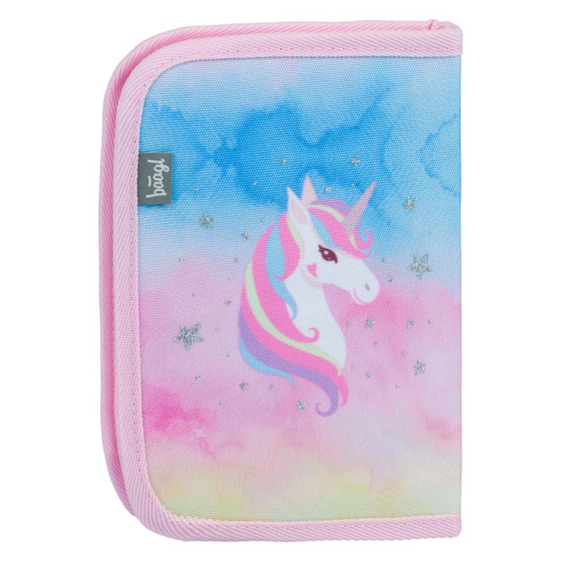 BAAGL Školský peračník klasik dve chlopne Rainbow Unicorn 1